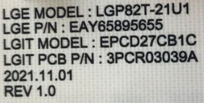 FUENTE PARA TV LG / NUMERO DE PARTE EAY65895655 / LGP85T-21U1 / EPCD27CB1C / 3PCR03039A / 65895655 / PANEL NC820TQF-VXKH1 / MODELO 82UP8770PUA.BUSJLKR - Imagen 4
